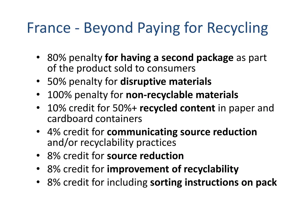 france beyond paying for recycling