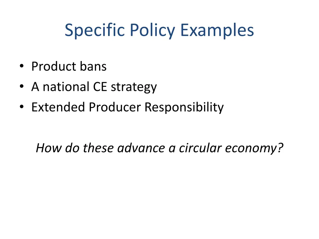 specific policy examples