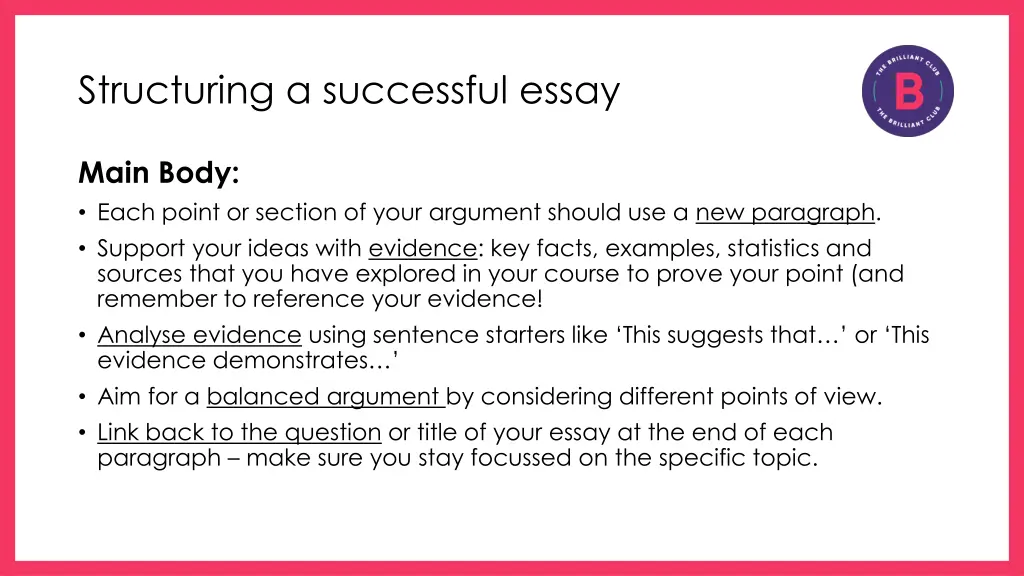 structuring a successful essay 1