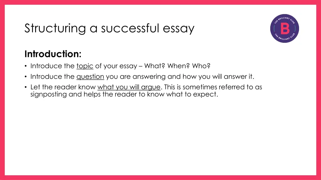 structuring a successful essay