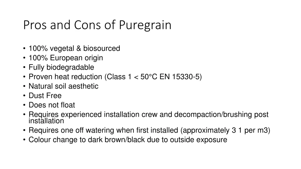 pros and cons of puregrain