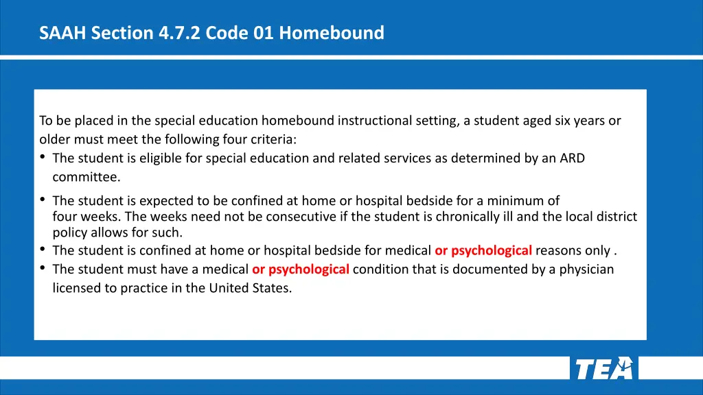 saah section 4 7 2 code 01 homebound