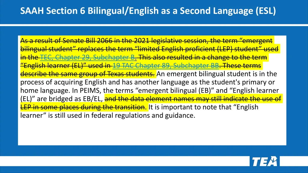 saah section 6 bilingual english as a second