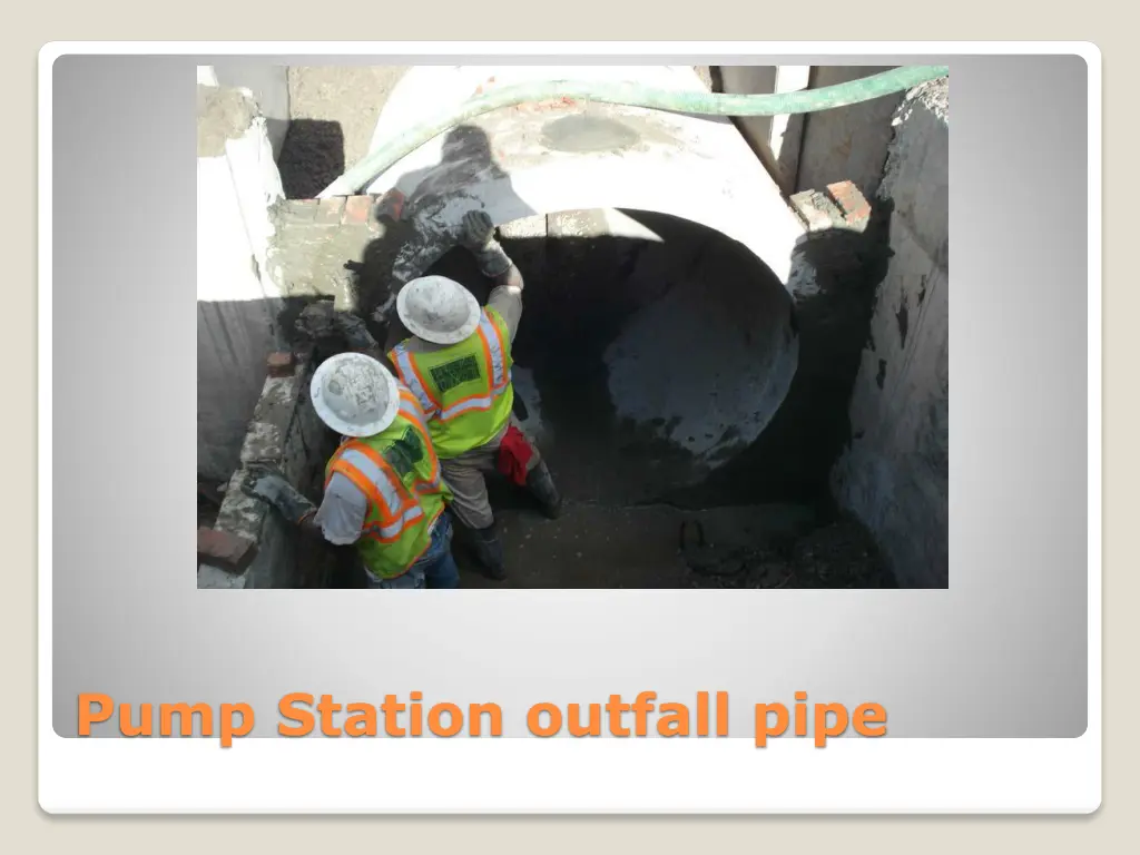 pump station outfall pipe