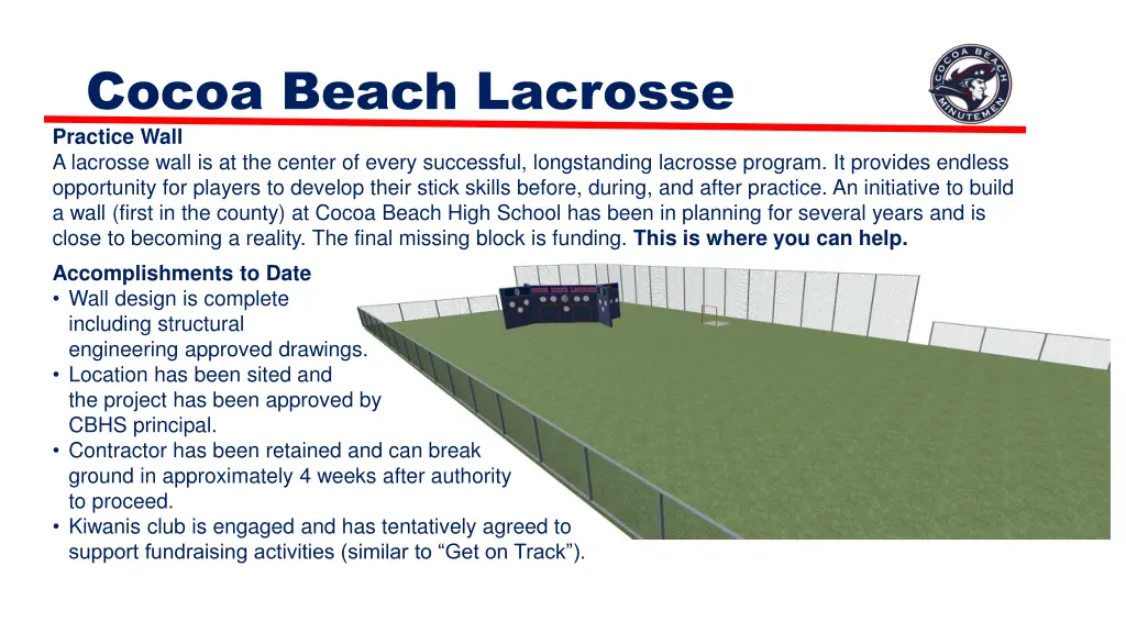 cocoa beach lacrosse practice wall a lacrosse