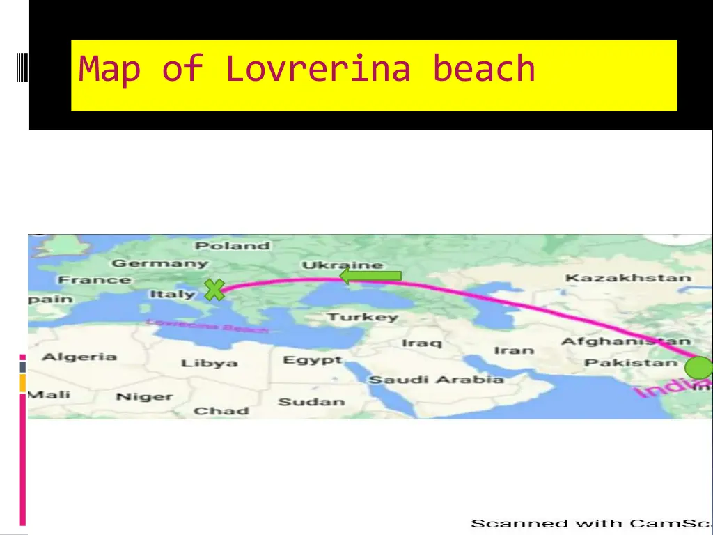 map of lovrerina beach