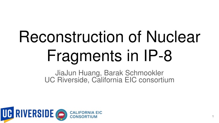 reconstruction of nuclear fragments in ip 8