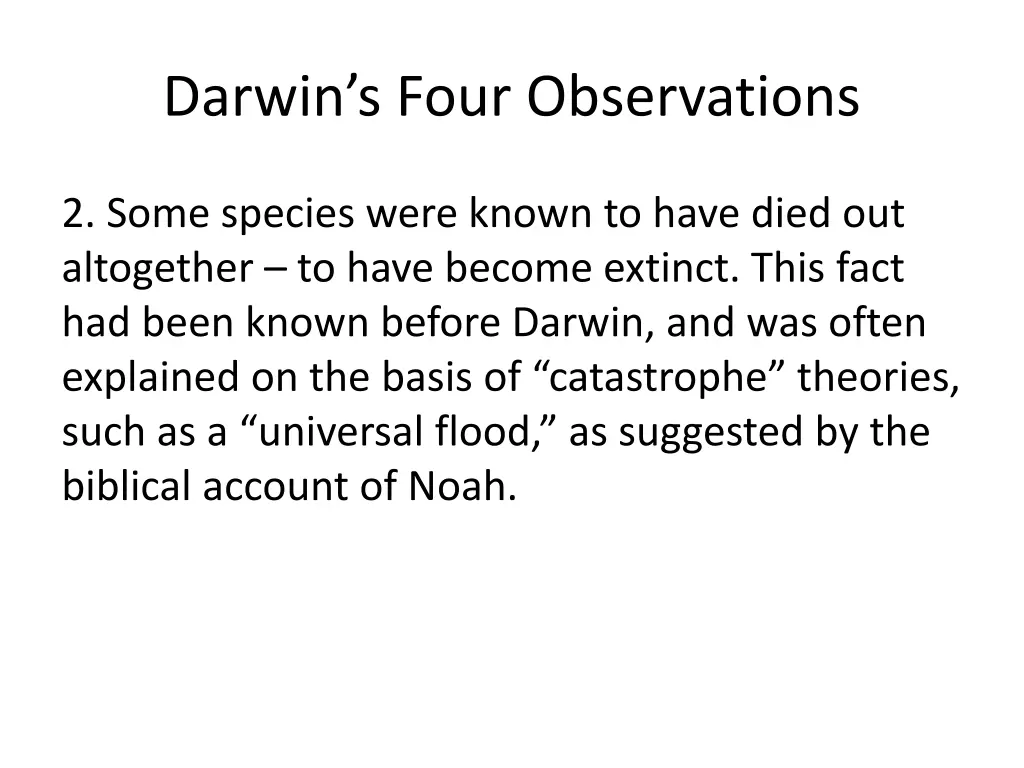 darwin s four observations 1