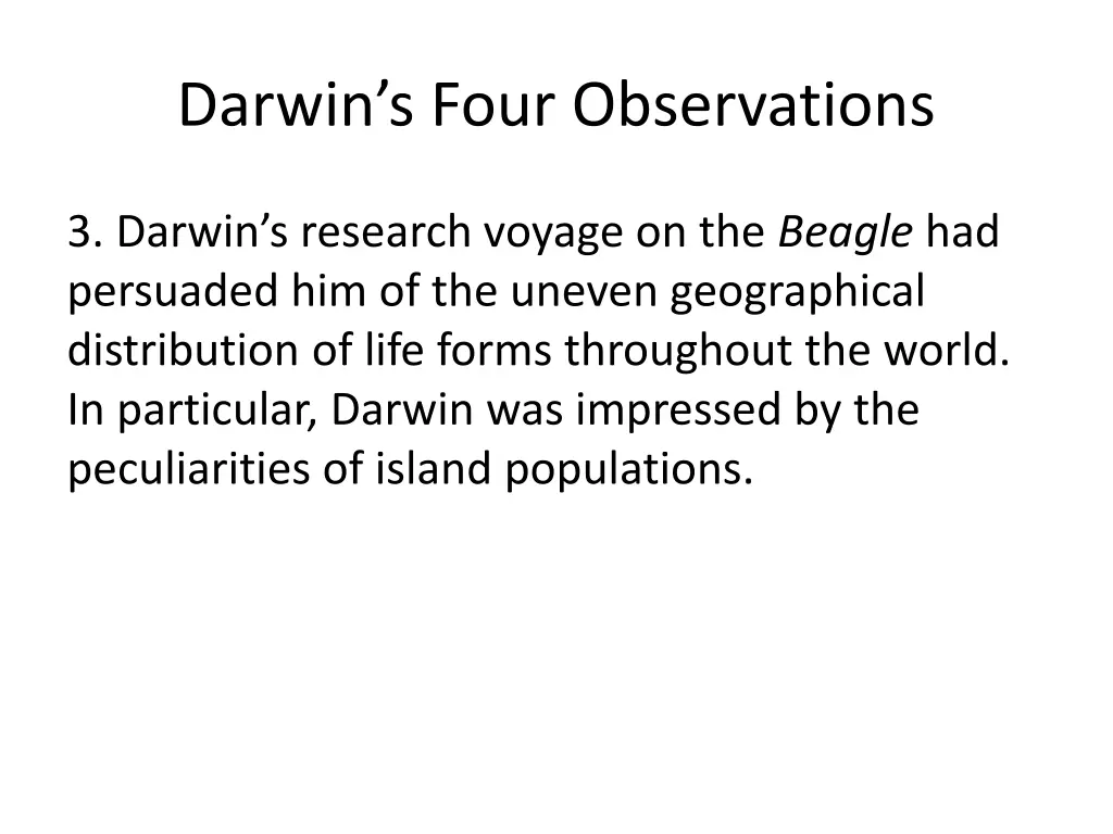 darwin s four observations 2