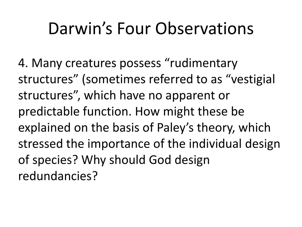 darwin s four observations 3