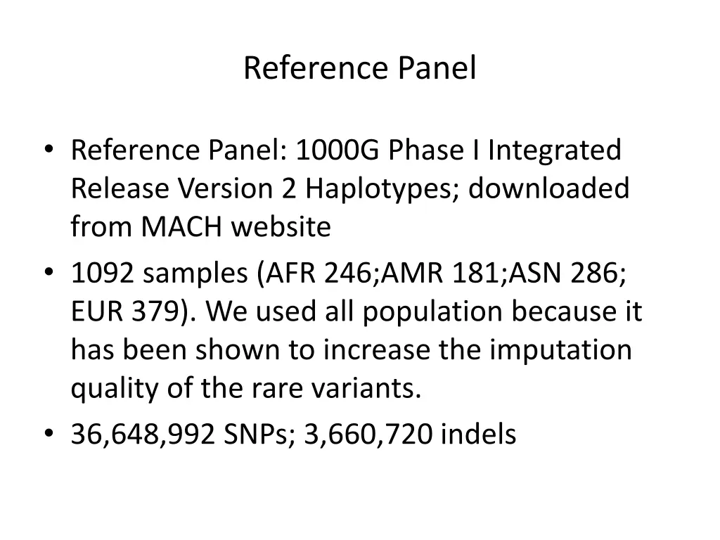 reference panel