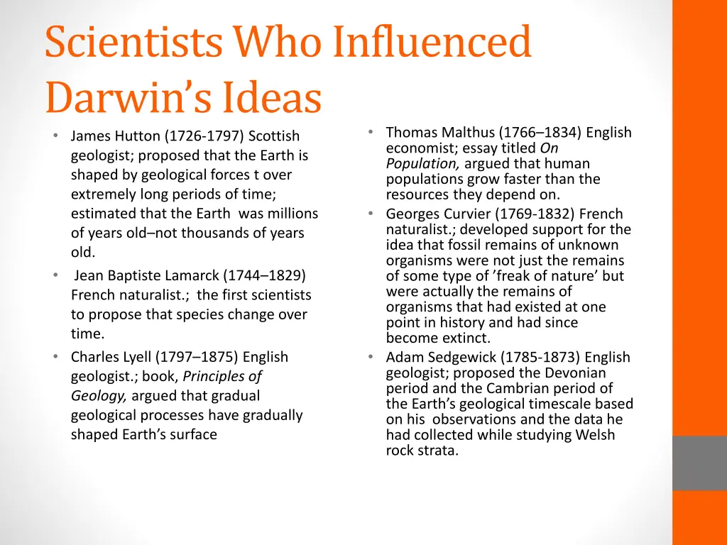 scientists who influenced darwin s ideas james