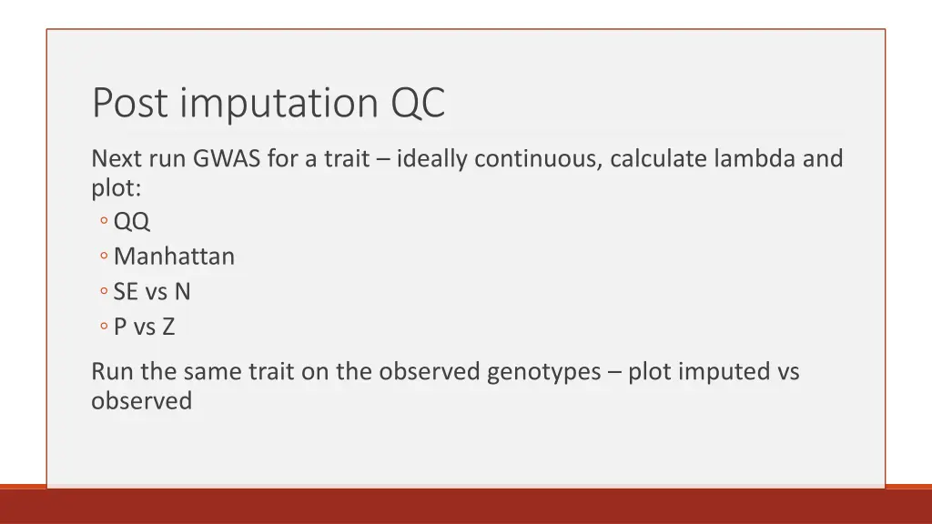 post imputation qc