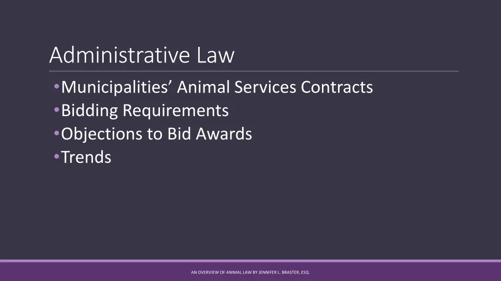 administrative law municipalities animal services