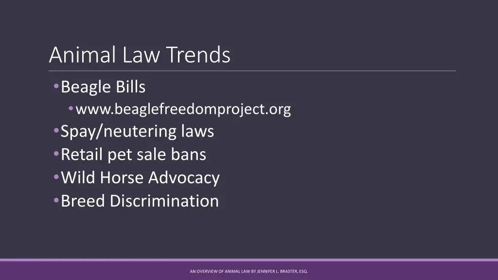 animal law trends beagle bills