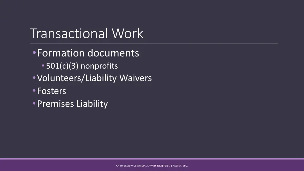 transactional work formation documents