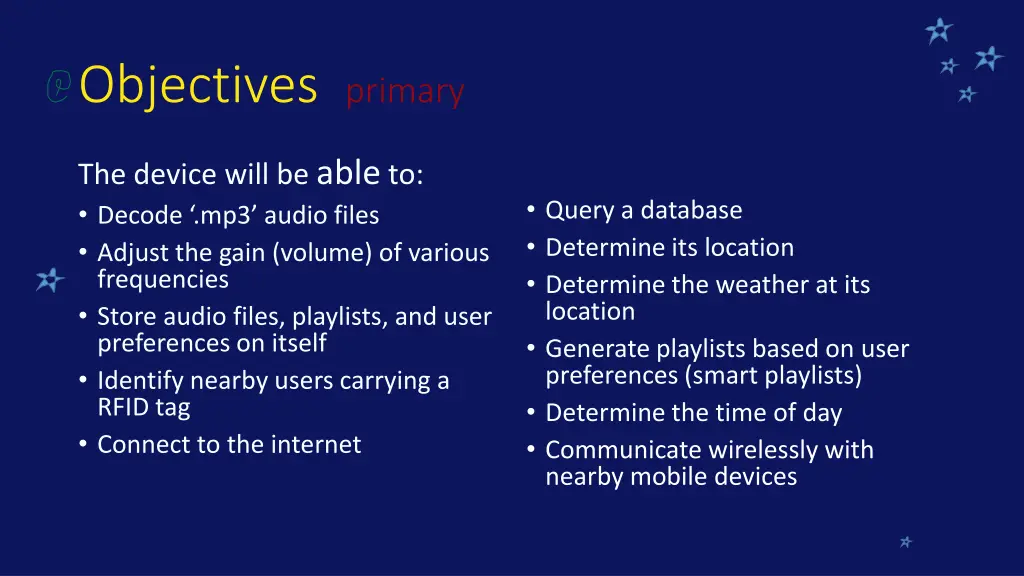 objectives primary