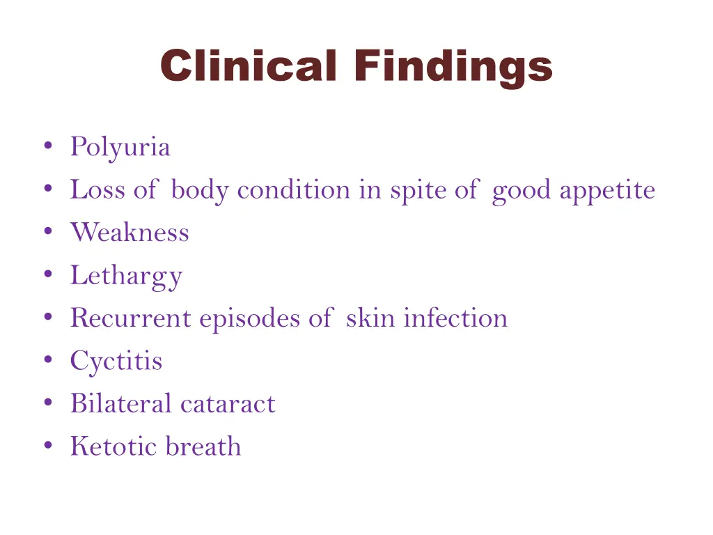 clinical findings