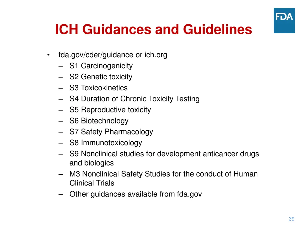 ich guidances and guidelines