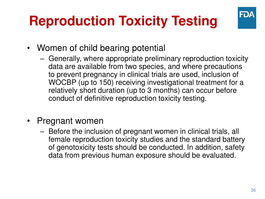 reproduction toxicity testing 1