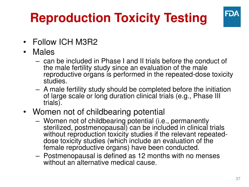 reproduction toxicity testing 2