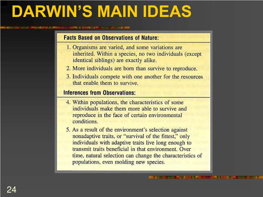 darwin s main ideas