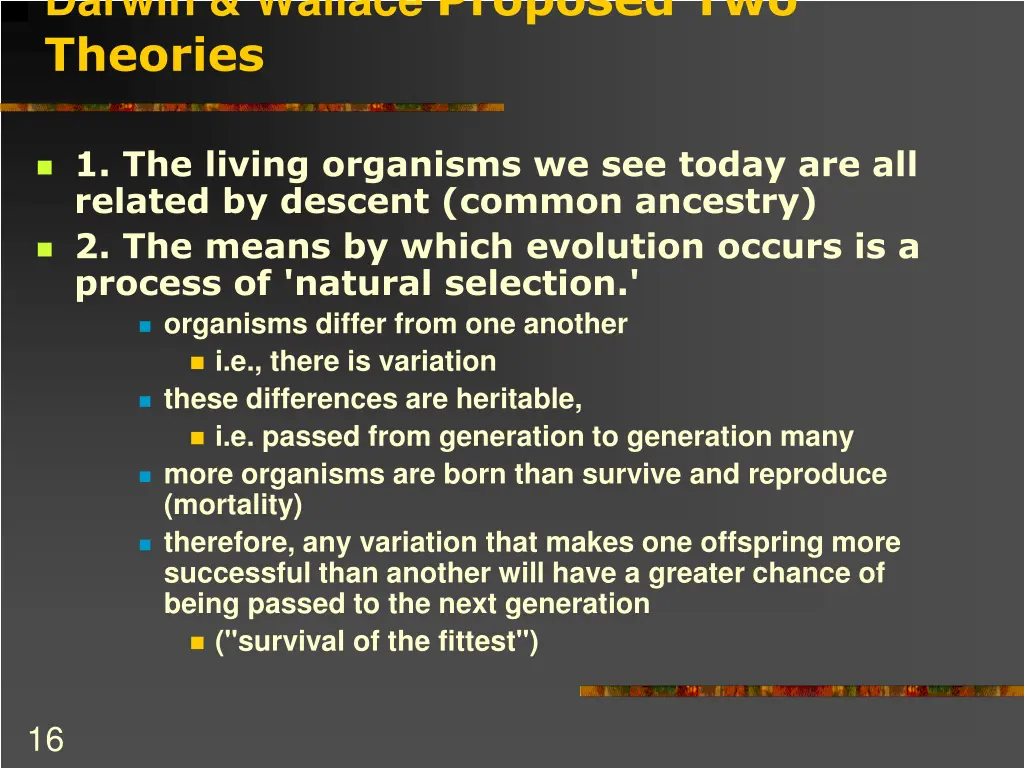 darwin wallace proposed two theories