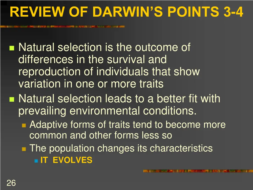 review of darwin s points 3 4