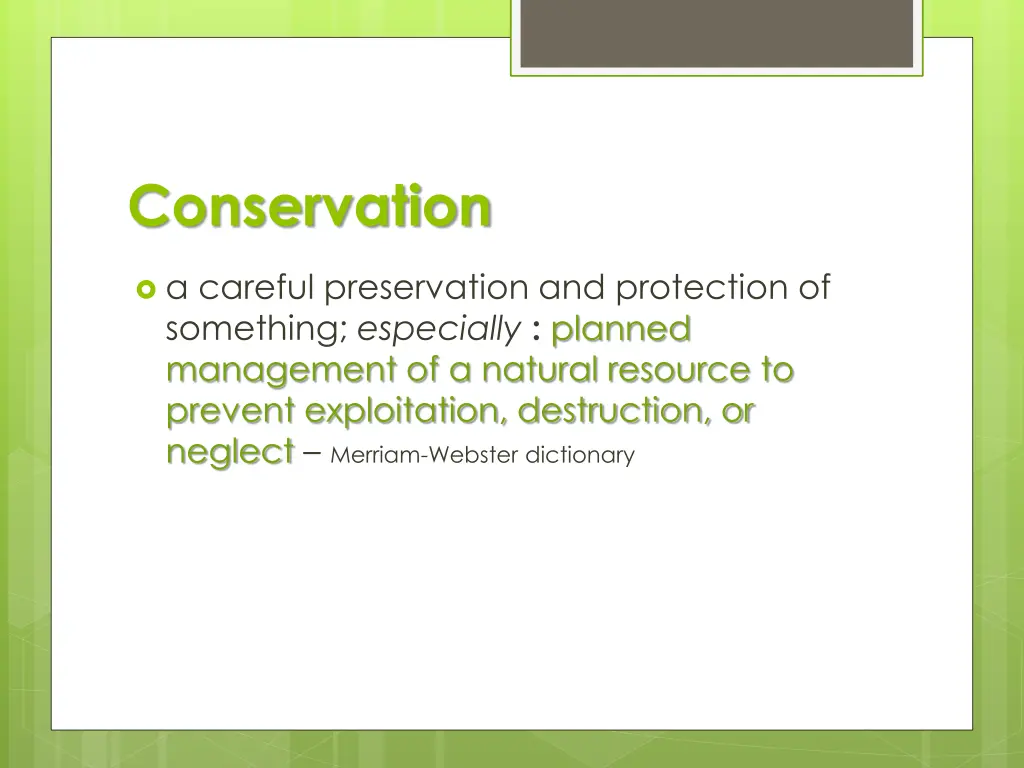 conservation