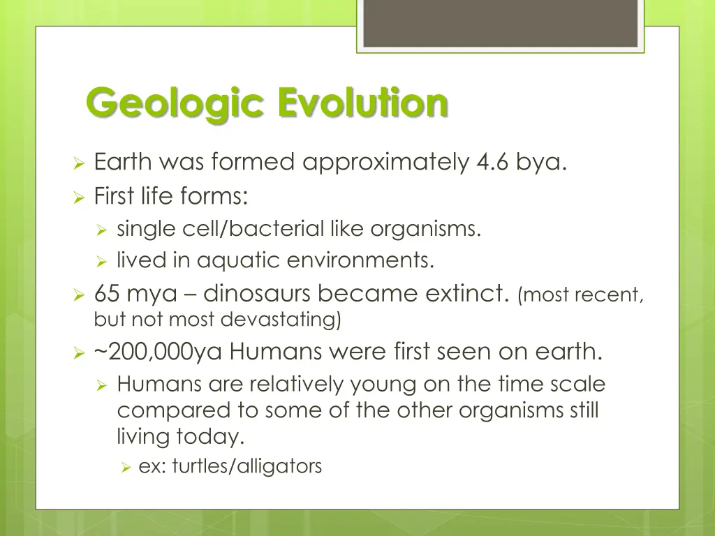 geologic evolution