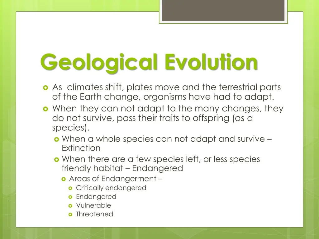 geological evolution