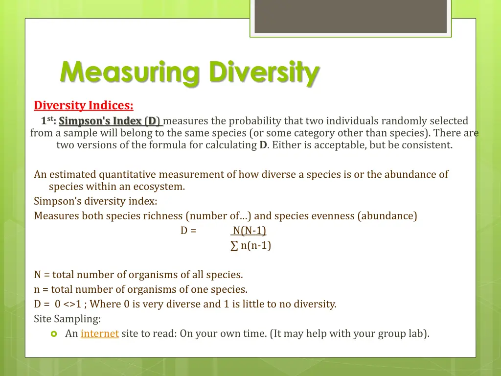 measuring diversity