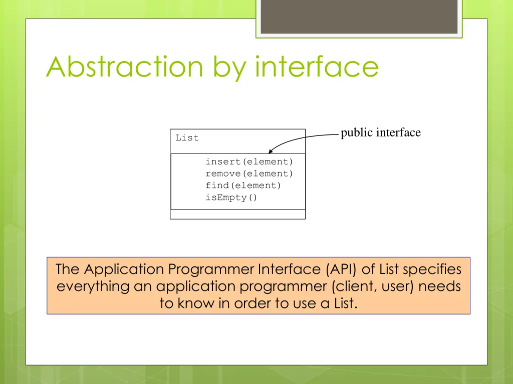 abstraction by interface