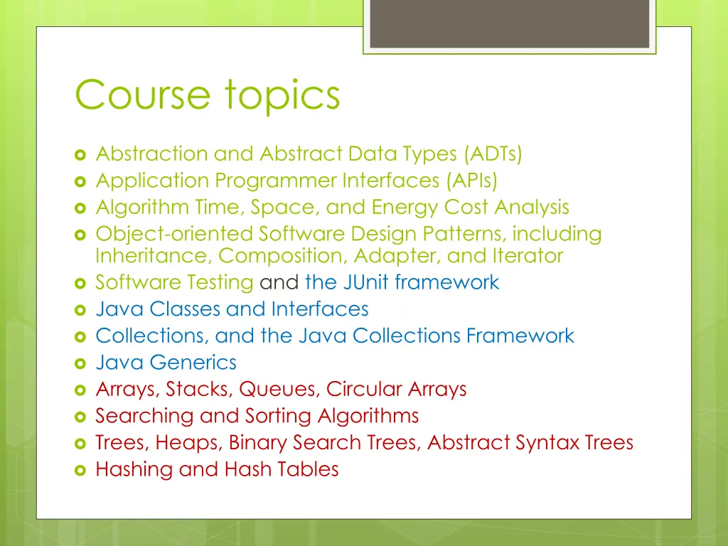 course topics