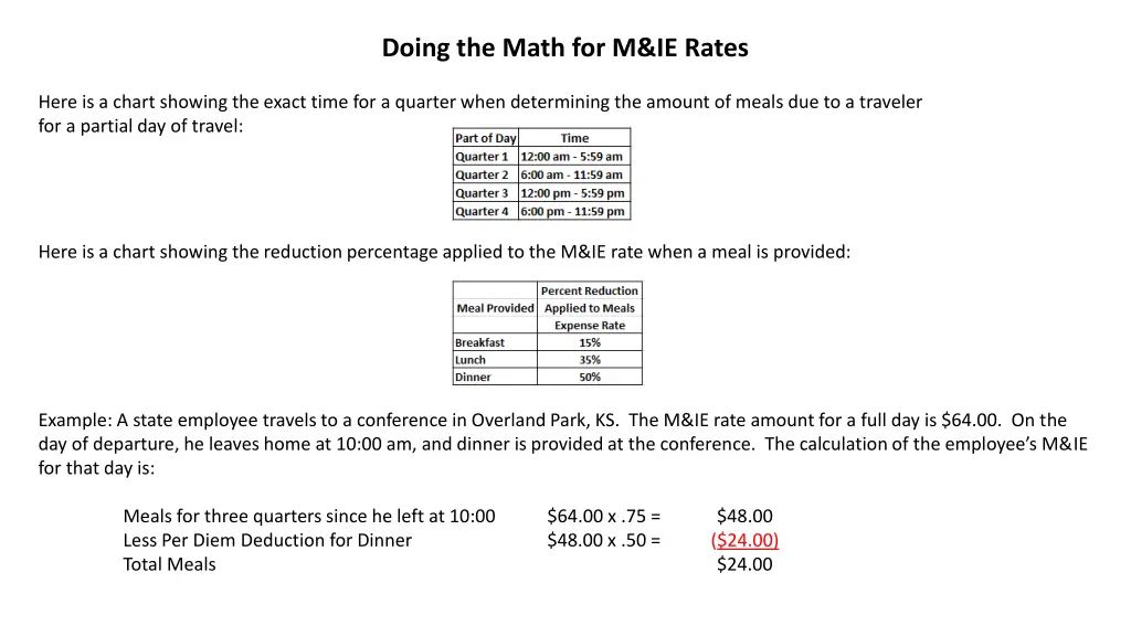 doing the math for m ie rates