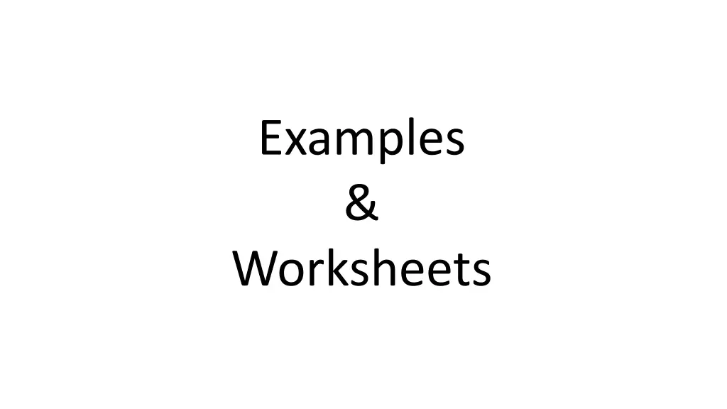 examples worksheets