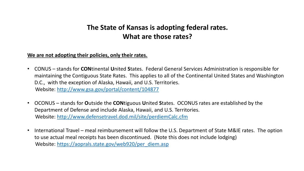 the state of kansas is adopting federal rates