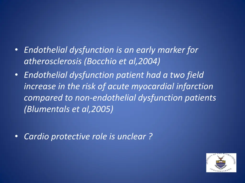 endothelial dysfunction is an early marker