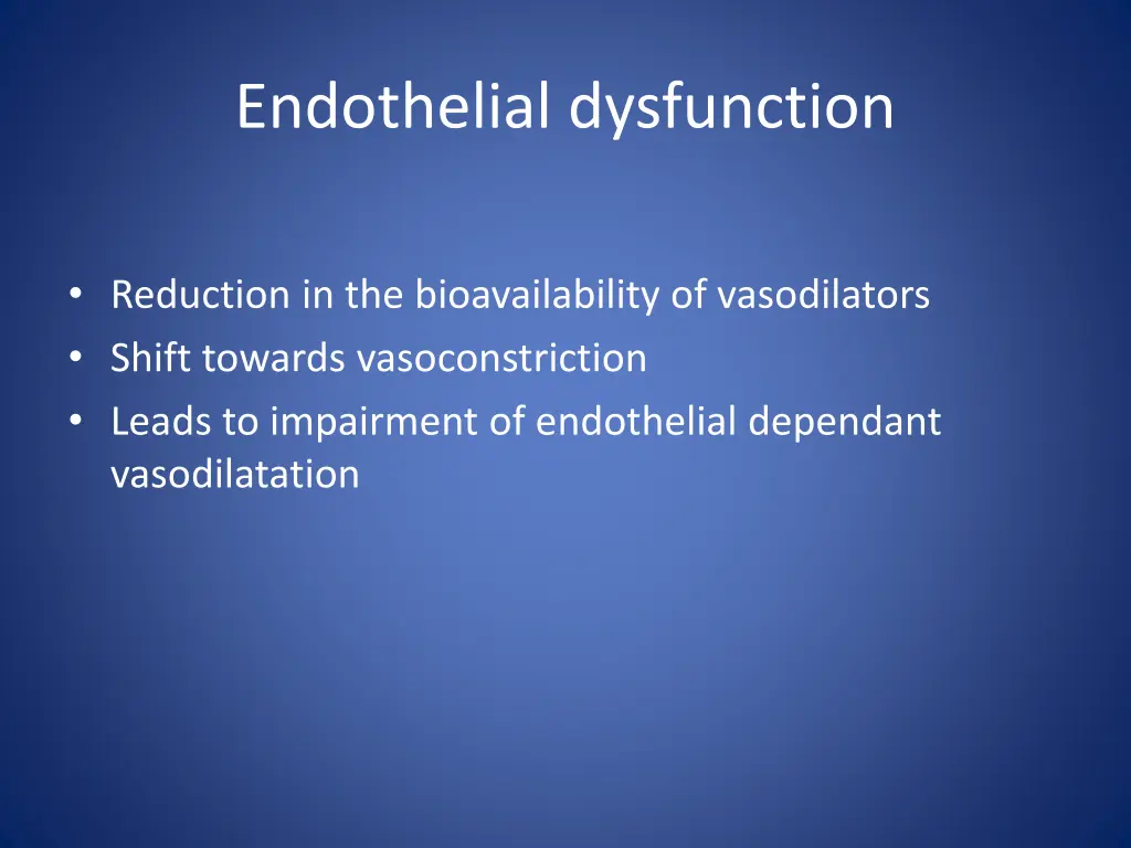 endothelial dysfunction