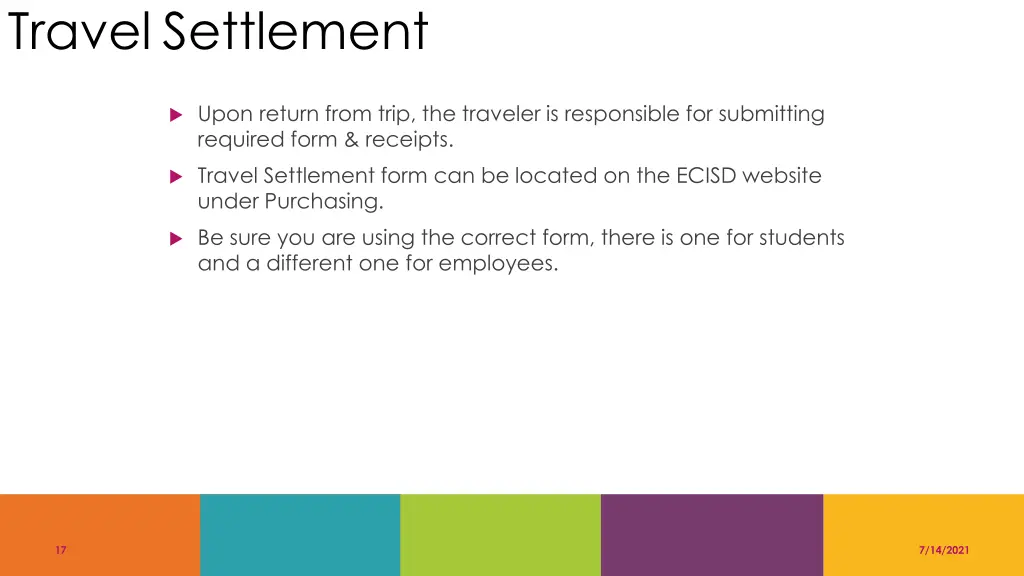 travel settlement