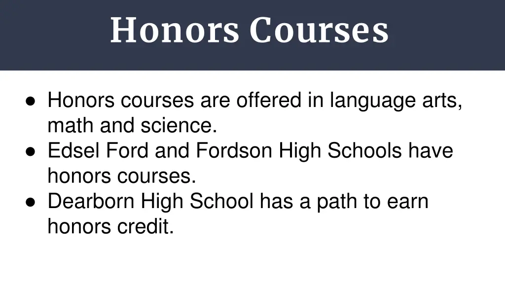 honors courses