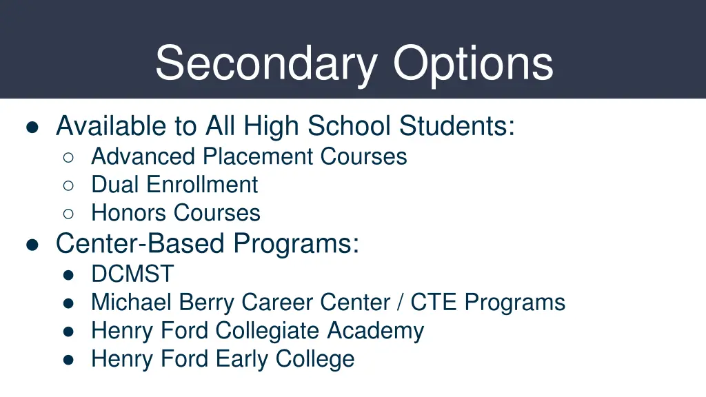 secondary options 1