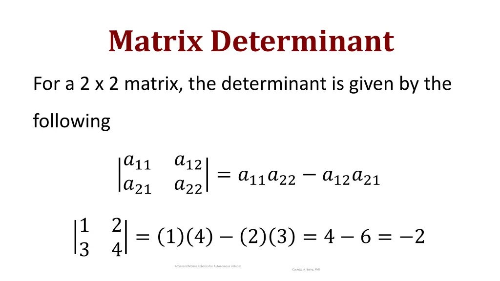 matrix determinant 1