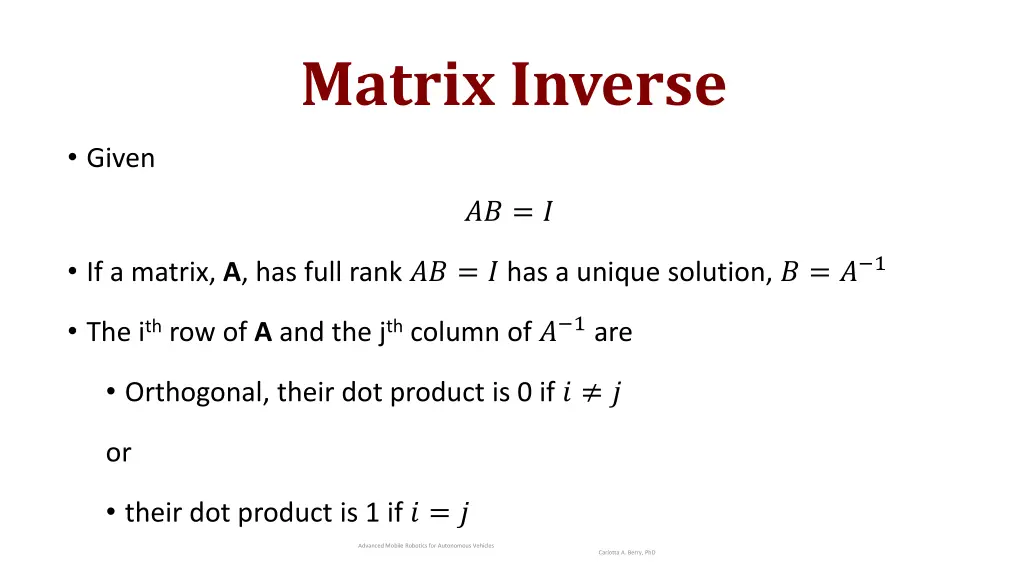 matrix inverse