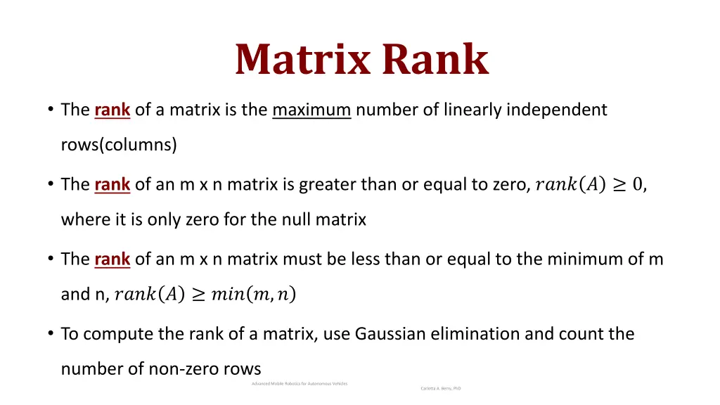 matrix rank