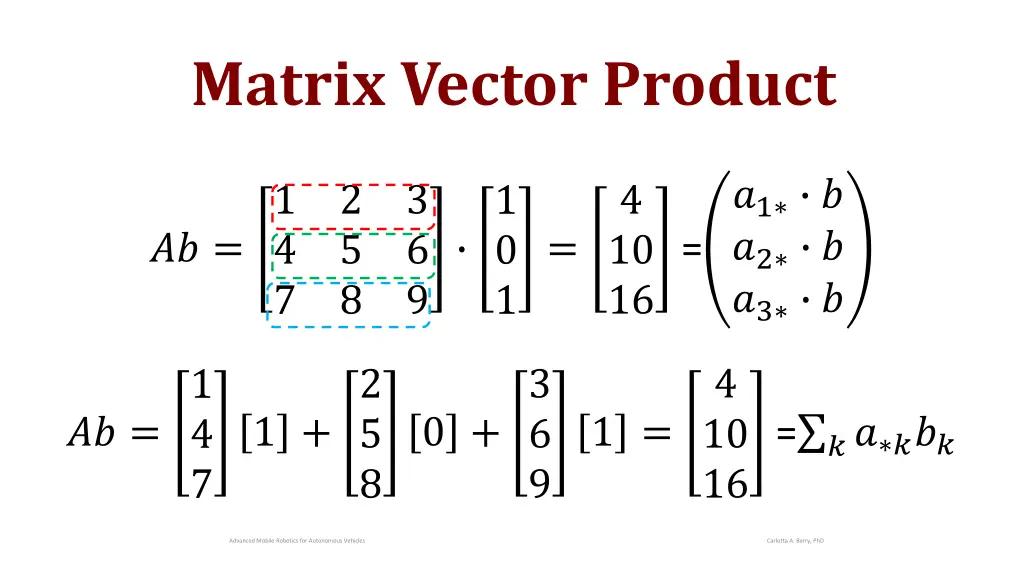 matrix vector product 1