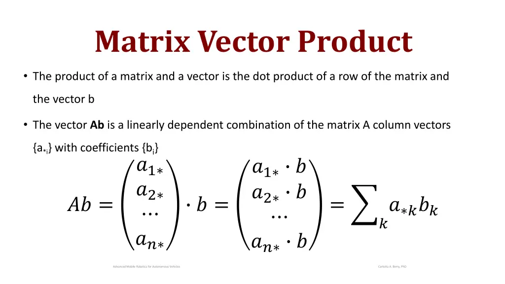 matrix vector product