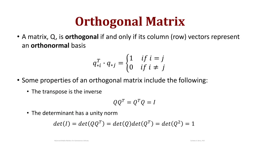 orthogonal matrix