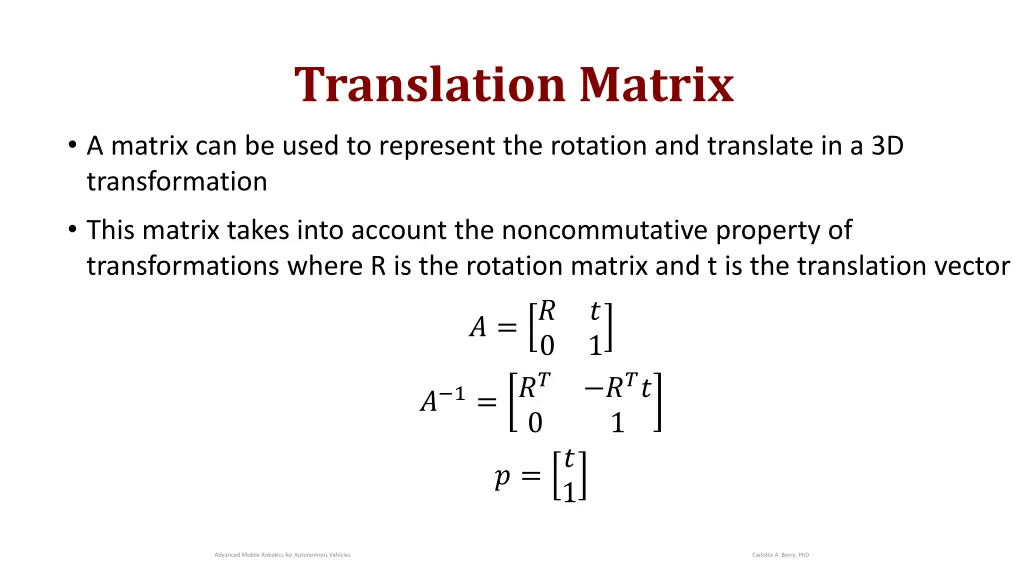 translation matrix