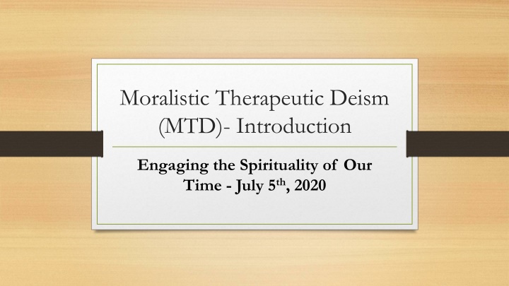 moralistic therapeutic deism mtd introduction